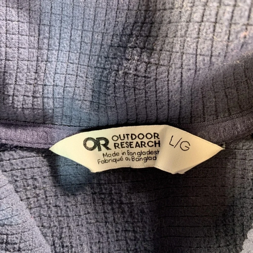 Outdoor Research Trail Mix‎ Snap Pullover Women LG Blue Fleece Mock Neck Hiking